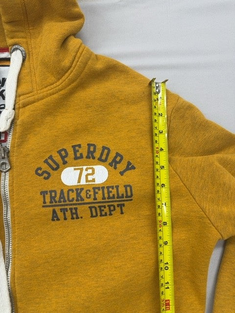 Superdry Men's Mustard XL Zip Track & Field Hoodie Cotton Blend