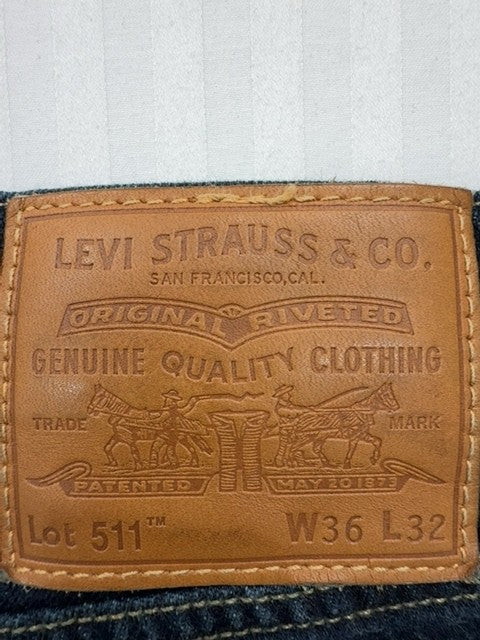 Levi's Men's Dark Blue 511 Slim Fit Jeans W36 L32 Vintage