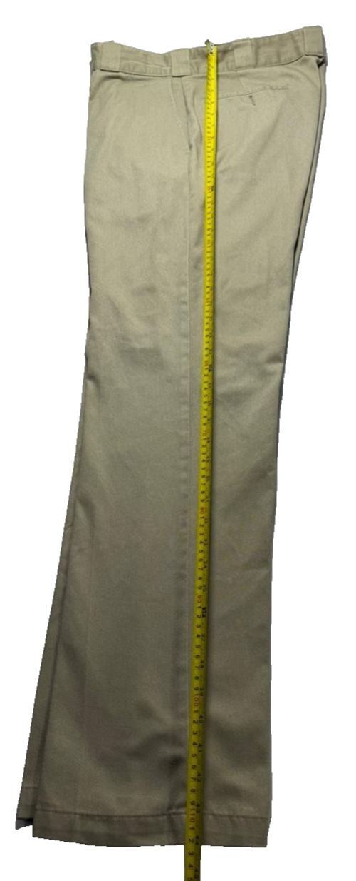 Dickies Men's Tan Work Pants - Durable Cotton Twill, Relaxed Fit, Size 32