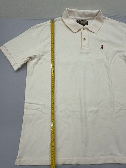 Marlboro Classics Men's White Polo Shirt XL 100% Cotton Short Sleeve