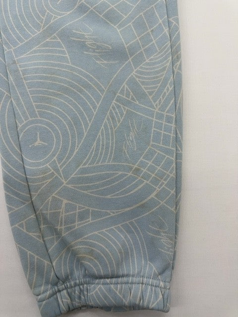 Jordan Boys Light Blue Geometric Jogger Pants Size L Drawstring