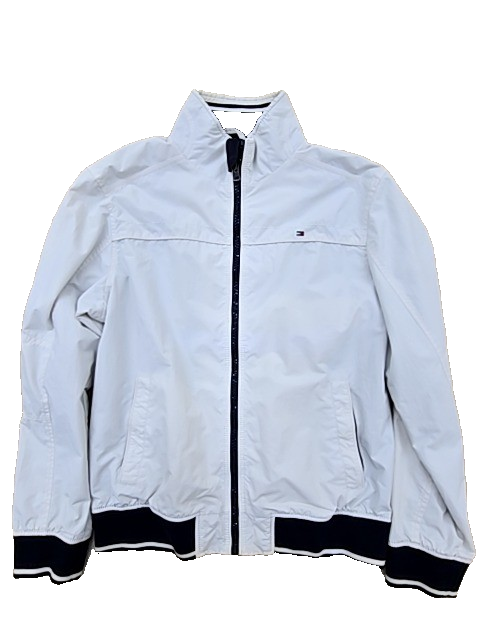 Tommy Hilfiger Women's White Windbreaker Jacket XL US Zip