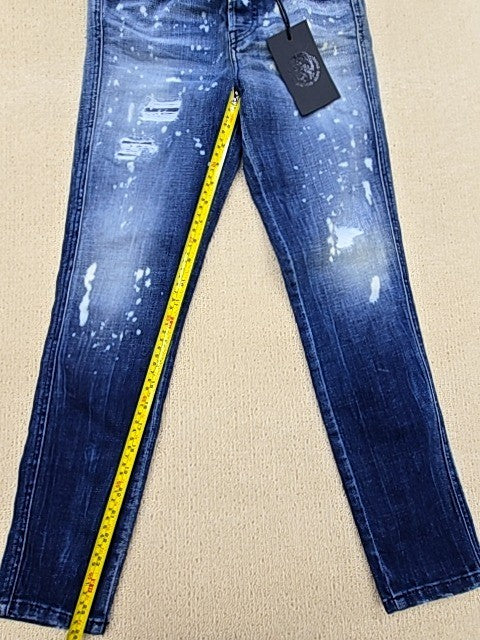 Diesel Babhila Slim Skinny Blue Distressed Women's Jeans Sz 10