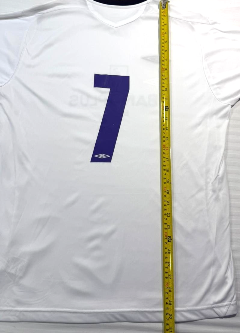 White Football Jersey With A Sponsor Logo - Size XL