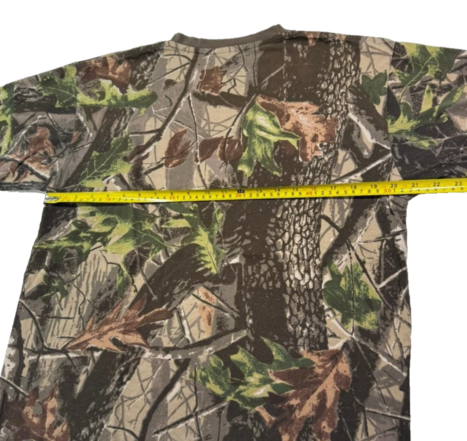 Camo Tree Pattern T-Shirt | Camouflage Leaf Print | Men's Outdoor Style, XL