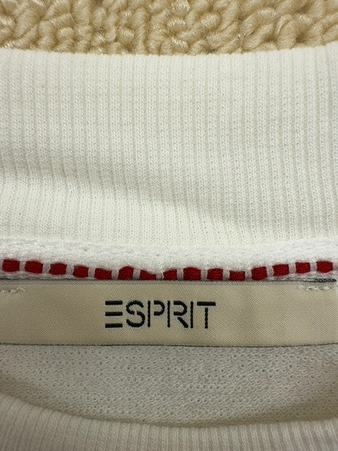Esprit Striped Sweatshirt Women's L White Navy Crewneck