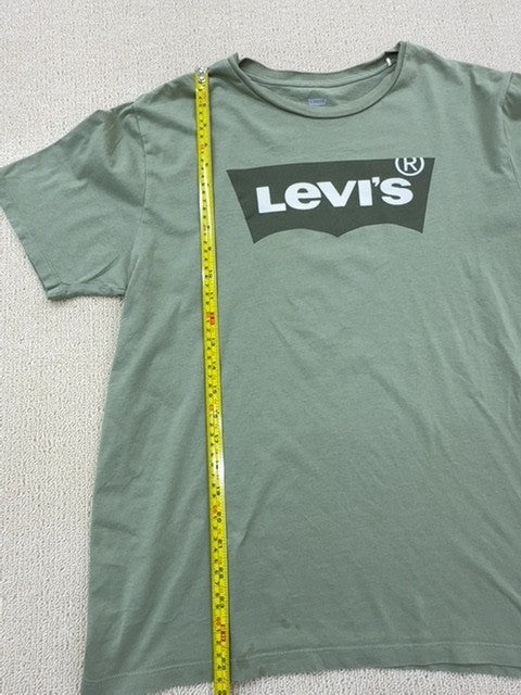 Levi's Men's Green L Short Sleeve Logo Crewneck Cotton T-Shirt