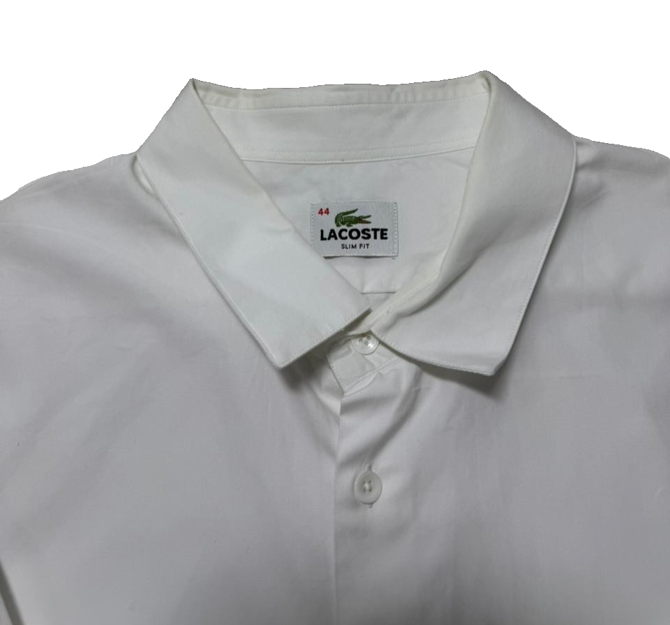 Lacoste logo-patch cotton blend shirt slim fit - Size 44