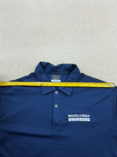 Nike Men's Navy Dri-FIT Golf Polo L Los Angeles Chargers