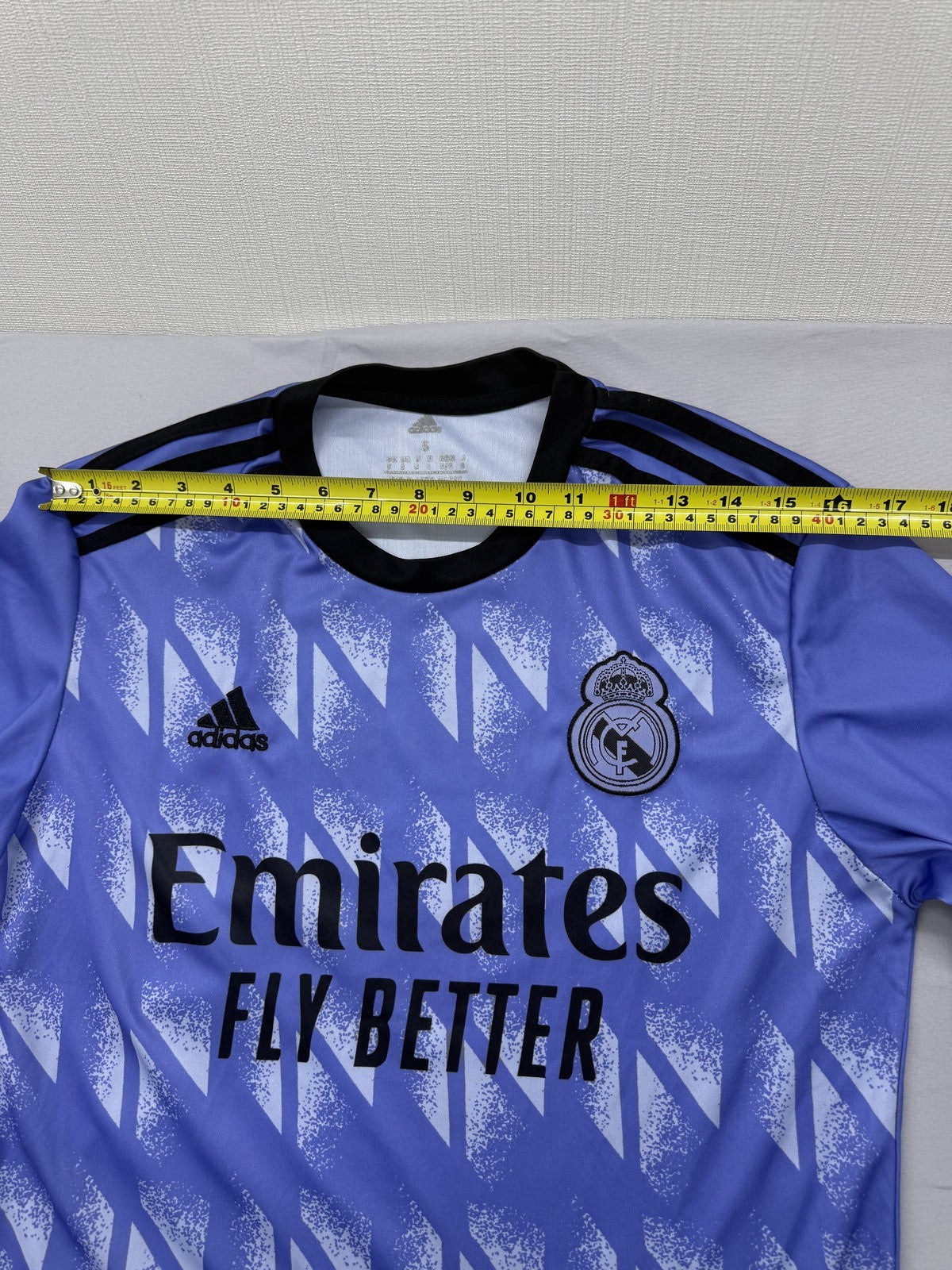 Adidas Men's S Blue Soccer Jersey Zigzag Short Sleeve Eco Poly