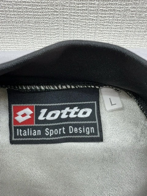 Lotto 2002 Vintage Grey Striped V-Neck Training Shirt L Men Italy