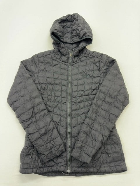 The North Face Women's Gray Jacket – Size S, Hooded, Puffer