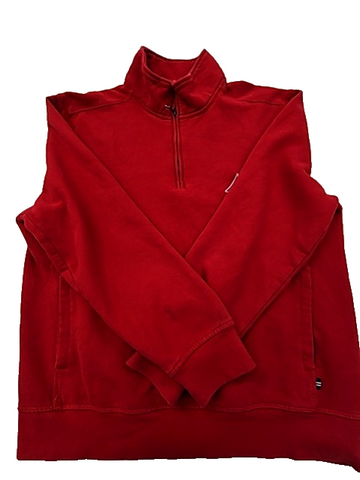 Nautica Men's M Red Quarter Zip Fleece Pullover Mock Neck