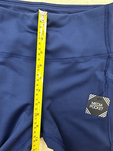 BSP Women's Navy High-Waisted Workout Leggings M Pockets
