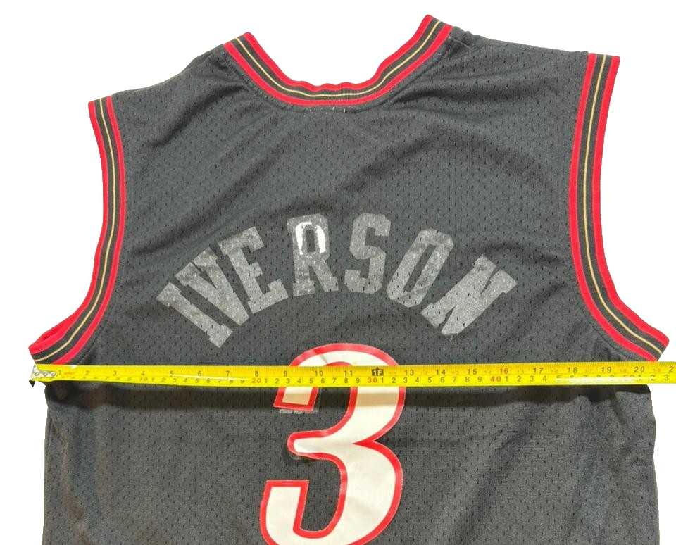 Men's Mitchell & Ness Allen Iverson Black Philadelphia Hardwood Classics Size L