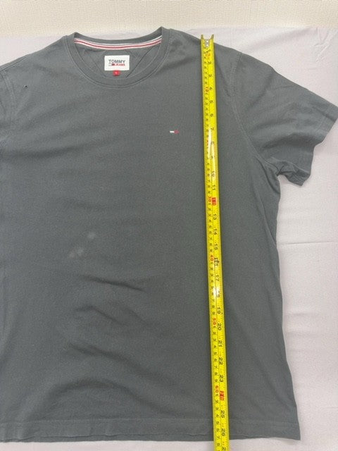 Tommy Jeans Men's XL Grey V-Neck Cotton T-Shirt DM0DM04410