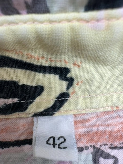 C&A Men's Multicolor Geometric Short Sleeve Cotton Shirt Size 42