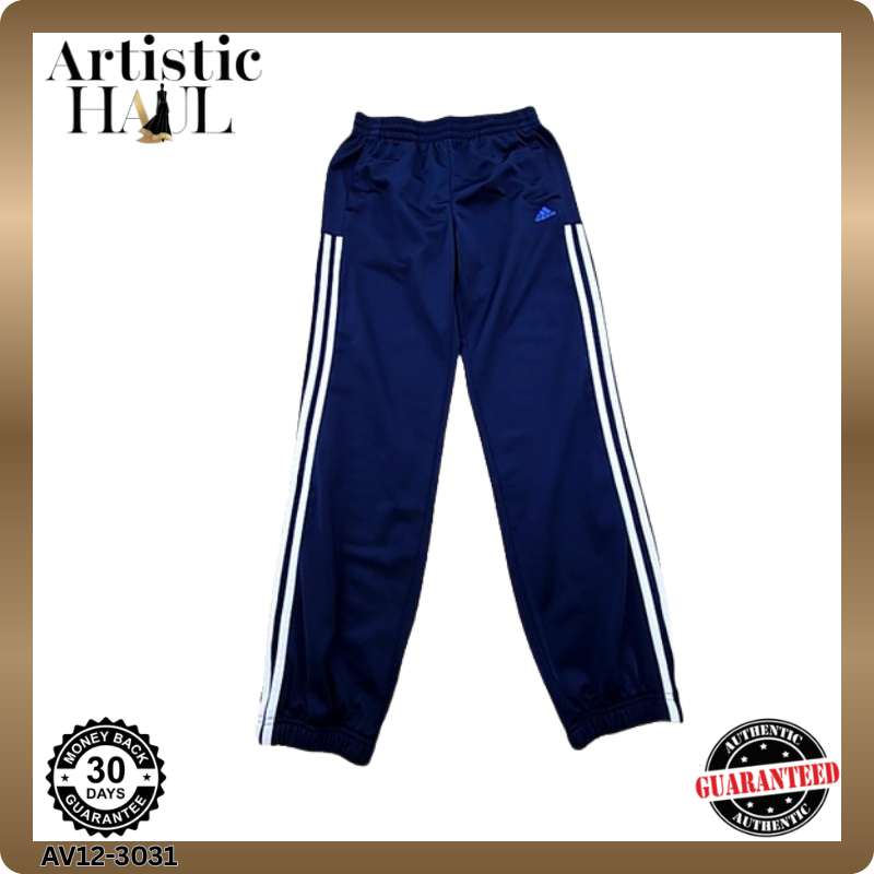 Adidas Men's Navy Stripe Track Pants Size L