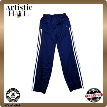 Adidas Men's Navy Stripe Track Pants Size L