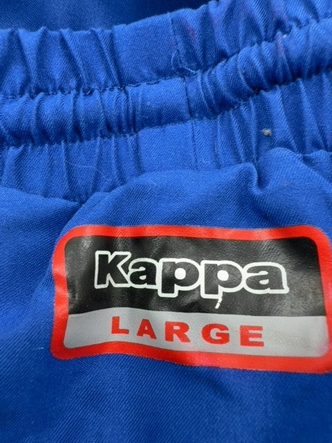 Kappa Men's Blue Track Pants Large Drawstring Training Polyester
