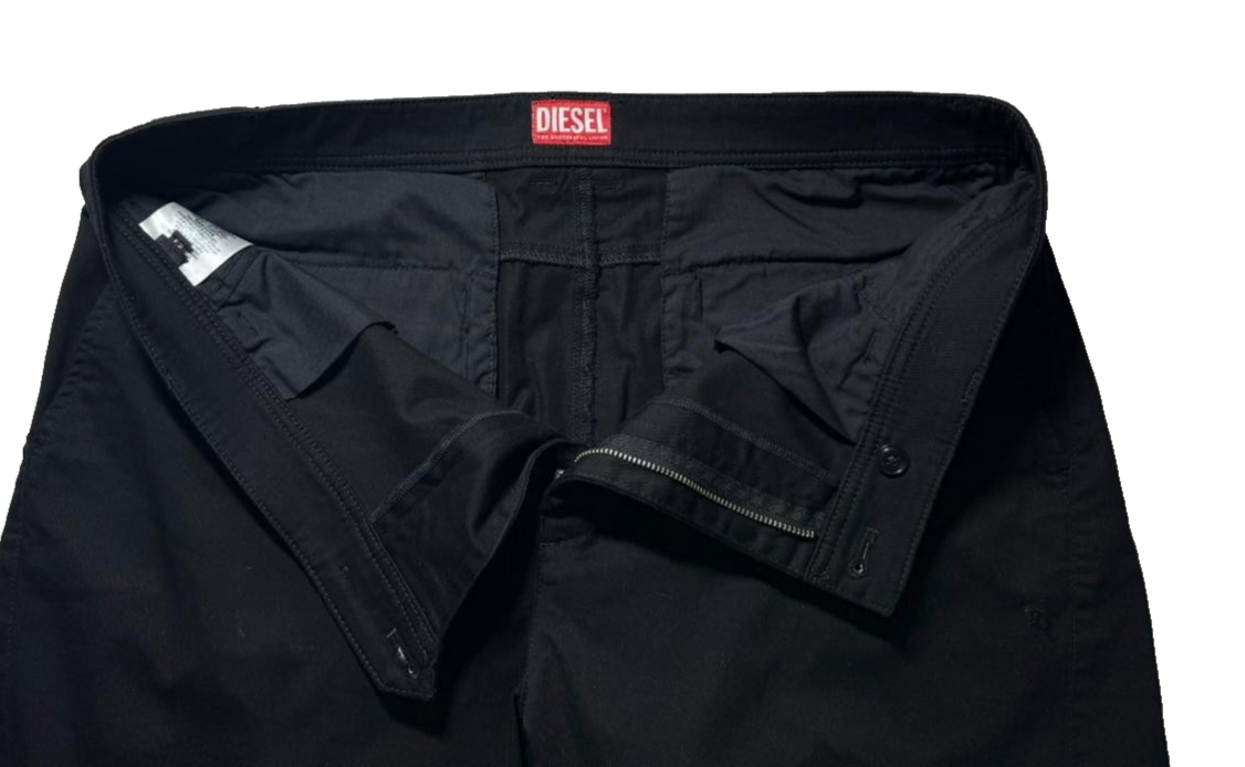 Diesel Black Cotton Blend Pants for Men - Modern Designer Casual Wear SIZE 54