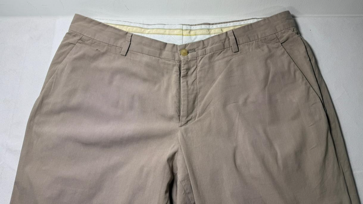 Giorgio Armani Men's Beige Pants Classic Fit Made In Italy Cotton Trousers | 42
