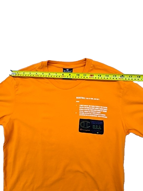 Champion Men's Orange Short Sleeve T-Shirt Small 100% Cotton Tagless