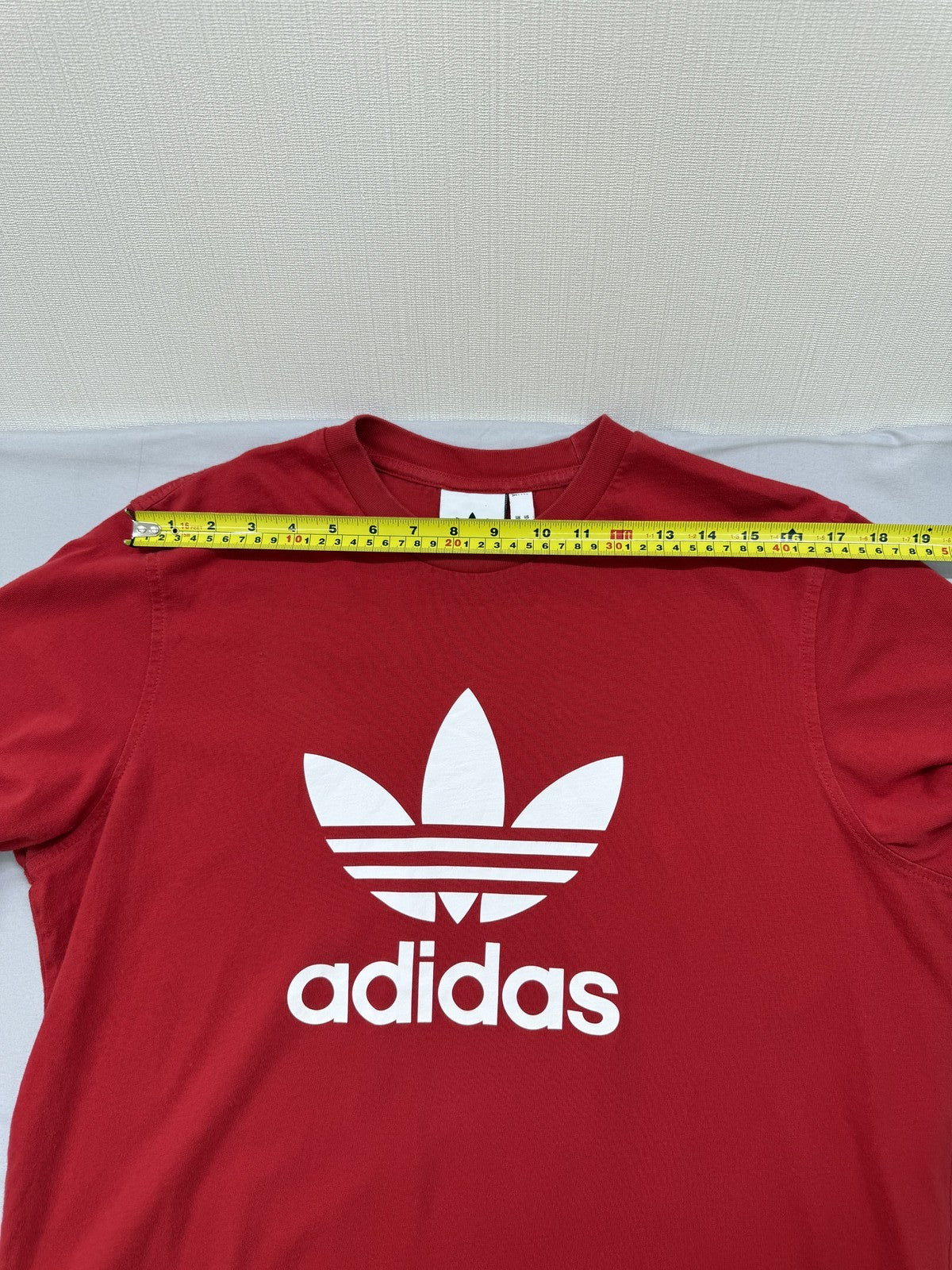 Adidas Red Oversized Crewneck T-Shirt Cotton Jersey Trefoil L