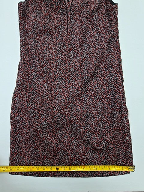 Caroll Women's Burgundy Animal Print Midi Shift Dress Size 40