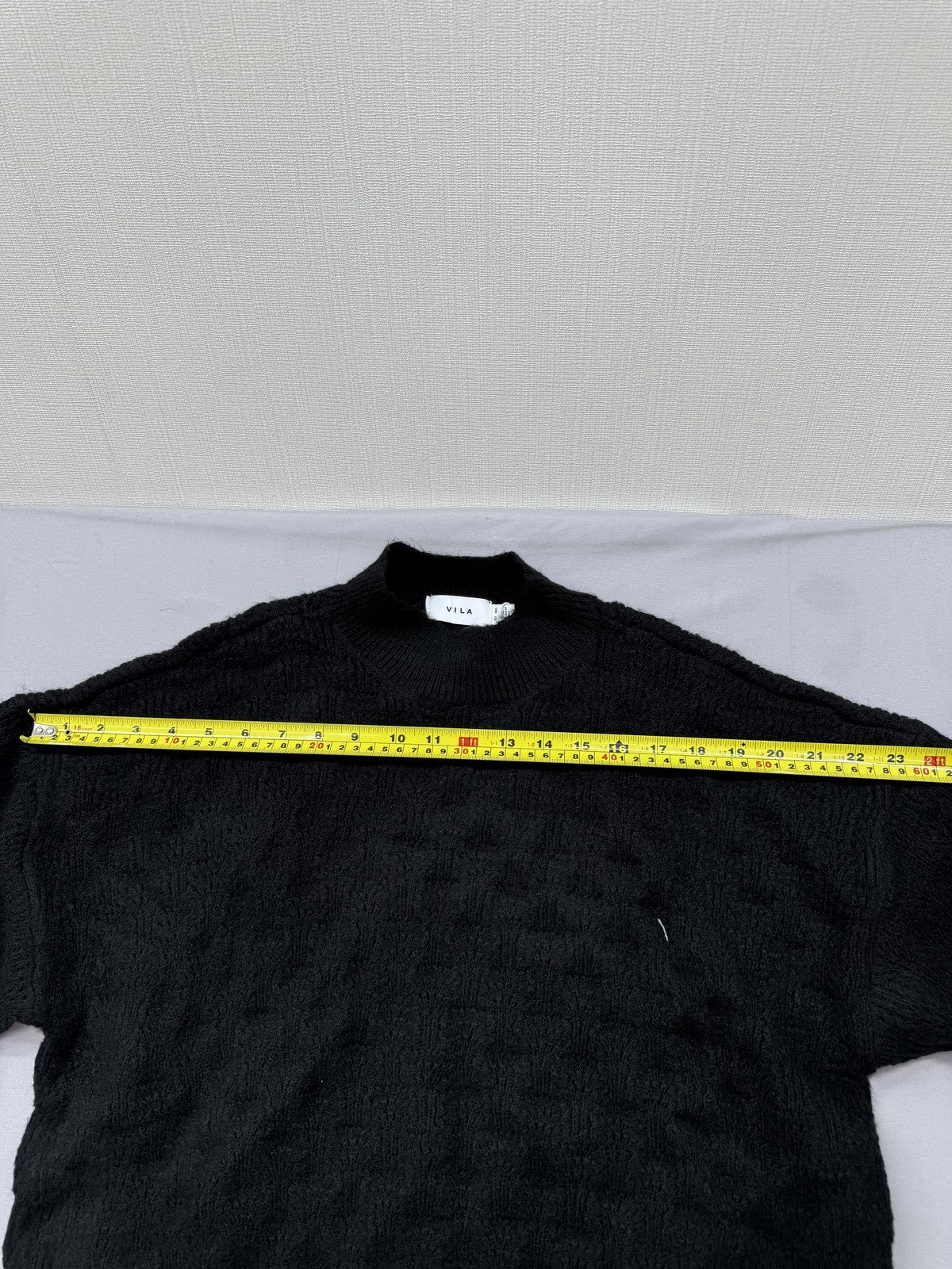 Vila Black Turtleneck Knit Sweater Women XL Long Sleeve Solid