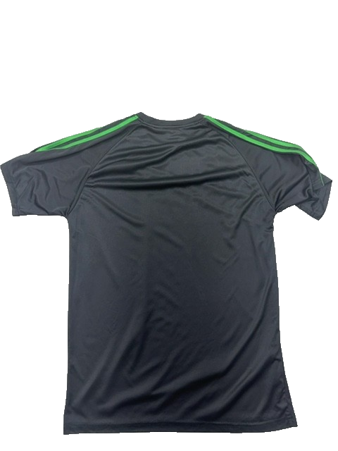 Adidas Men's Black Stripe XXL Short Sleeve Polyester Crewneck T-Shirt