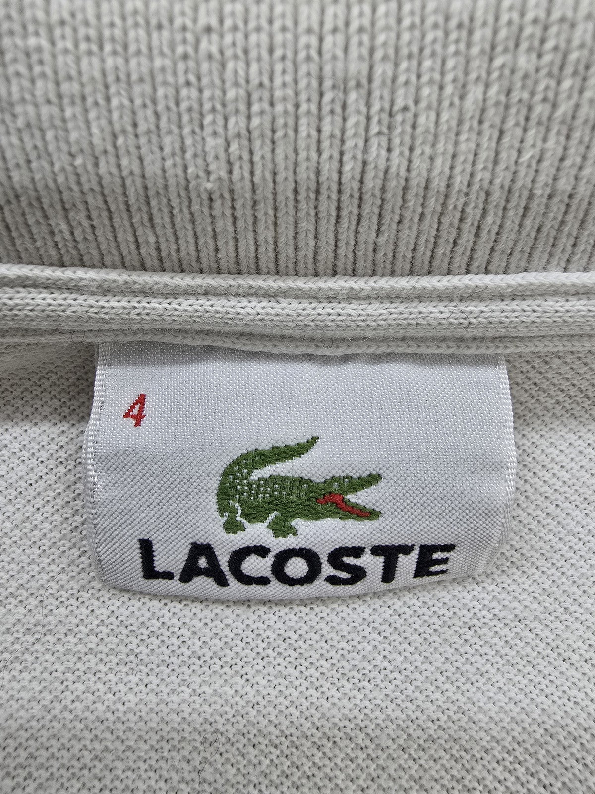 Lacoste Classic White Striped Cotton Pique Polo Men Sz 4 Short Sleeve