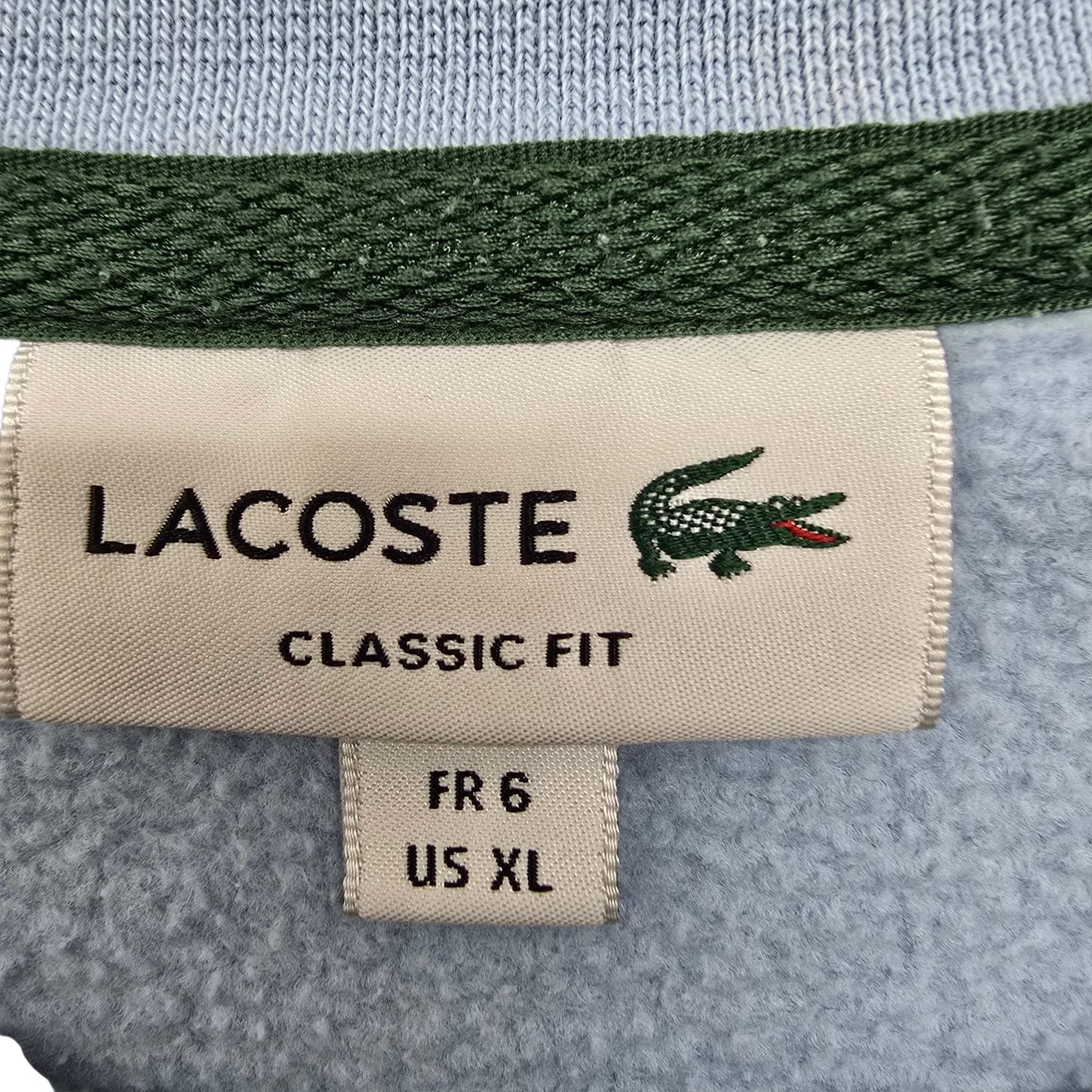 Lacoste Men's Light Blue Crew Neck Sweatshirt XL Classic Fit