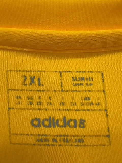 Adidas Men's Yellow Soccer Jersey 2XL Graphic Print Short Sleeve