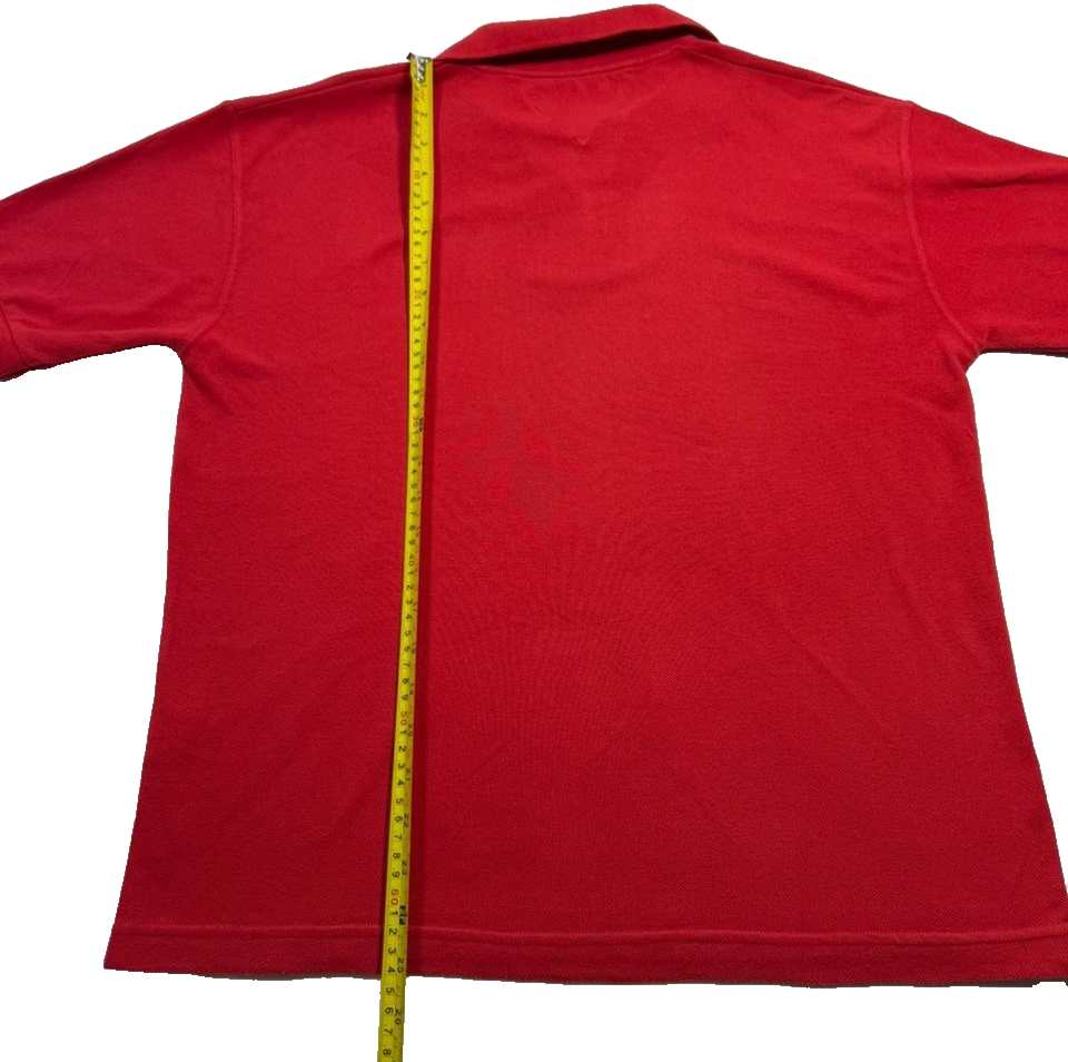 Tommy Hilfiger Men's Red Polo Shirt Size M Embroidered Logo Casual Shirt