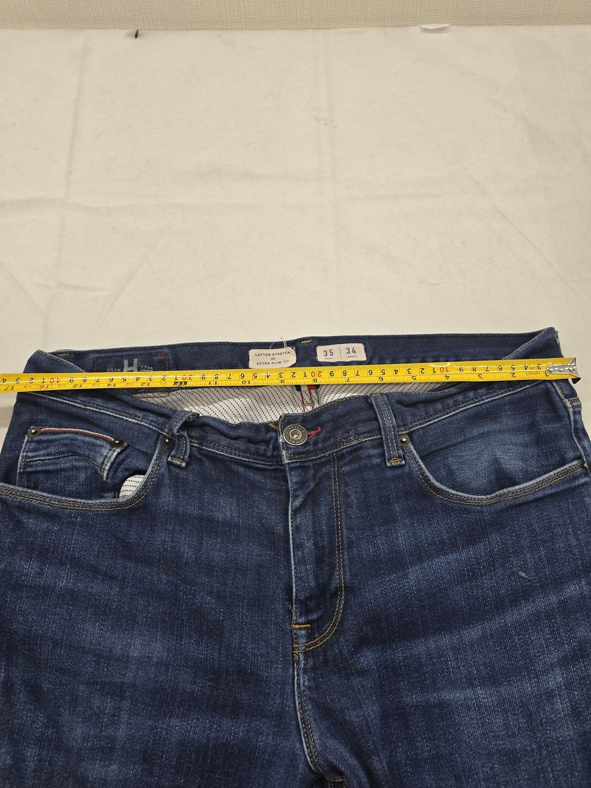 Tommy Hilfiger Layton Stretch Extra Slim Jeans 35x34 Blue Flex NWT