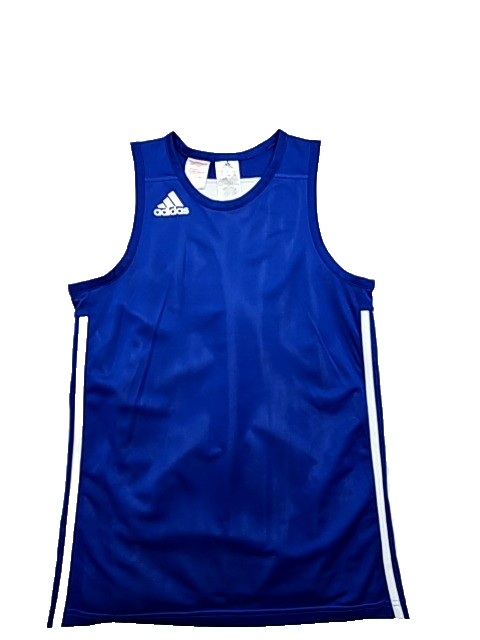 Adidas Men's Blue Basketball Tank Top XL Personalized White Stripes