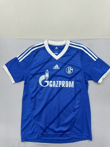 Vintage Adidas Schalke 04 Gazprom Soccer Jersey M Royal Blue Striped
