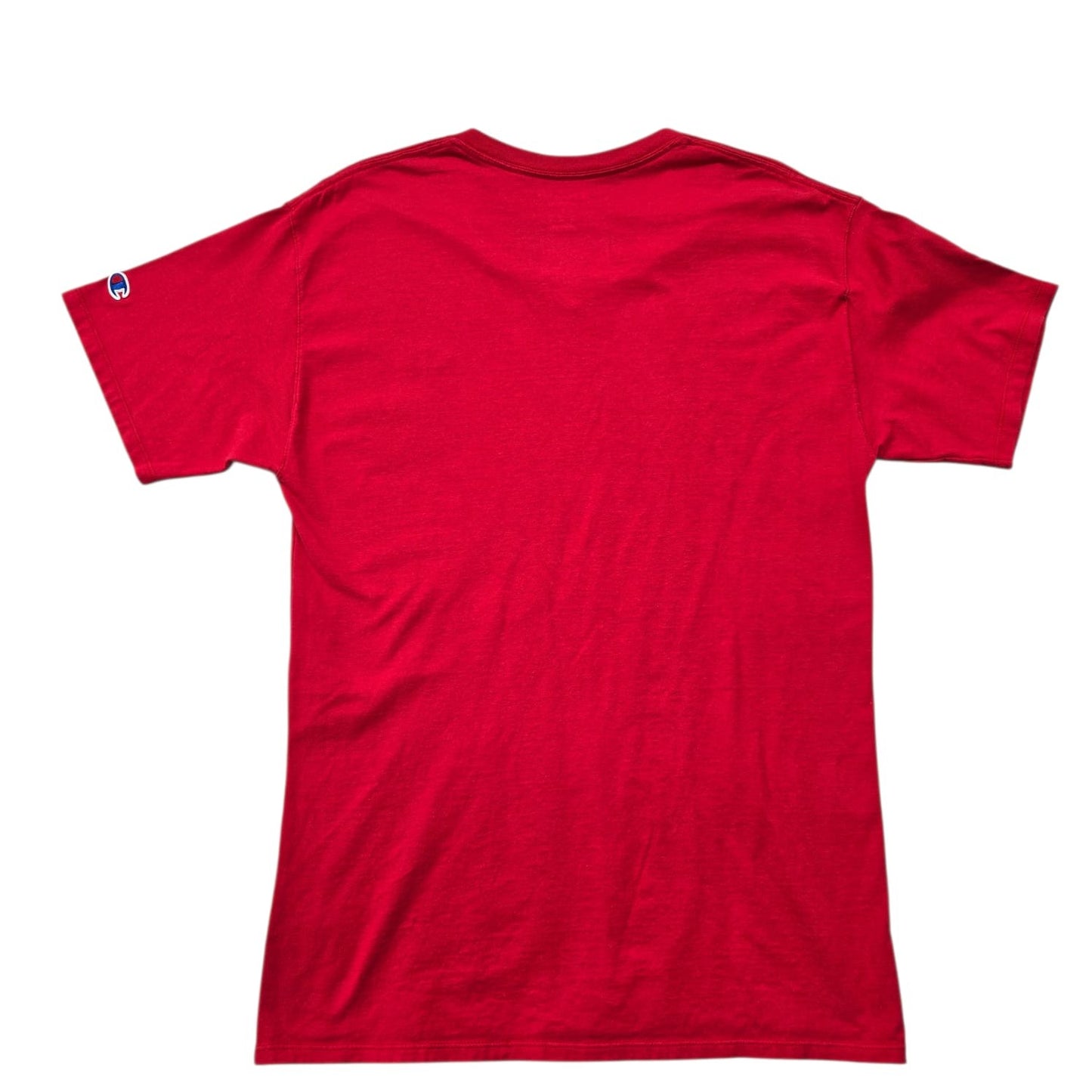 Champion Men's Red V-Neck T-Shirt Size M Cotton