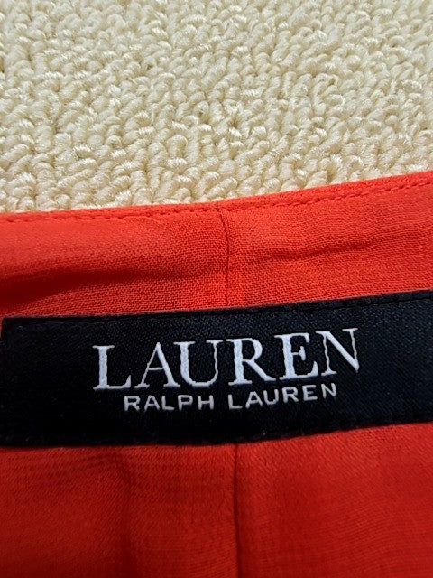 Lauren Ralph Lauren Red Cape Georgette Cocktail Dress Sz 2 Long Sleeve