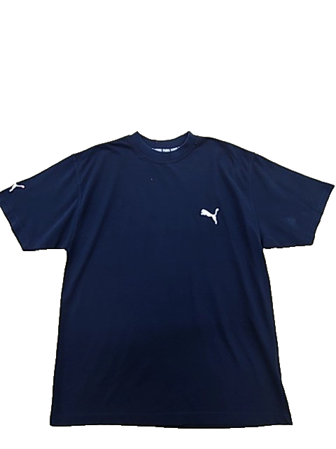 Puma Men's Navy T-Shirt – Size M, Short Sleeve, Cotton