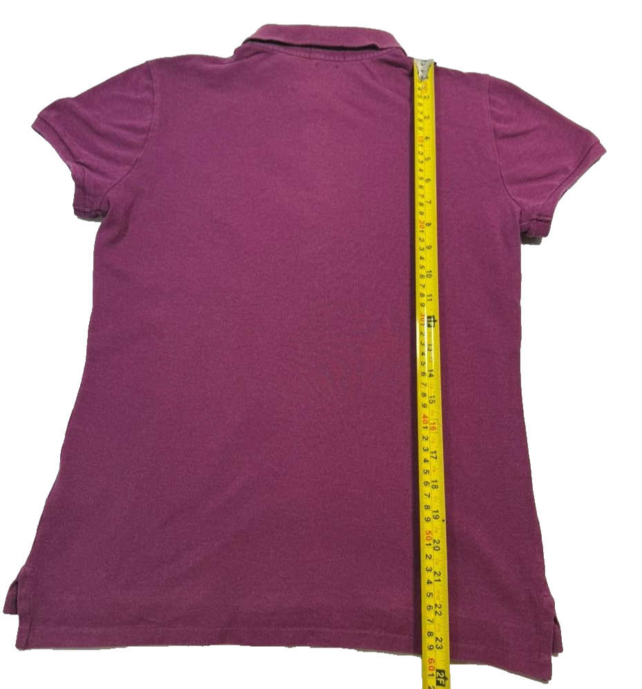 Polo Ralph Lauren Women's Magenta Slim Fit Pique Polo Shirt Pony Logo Size M