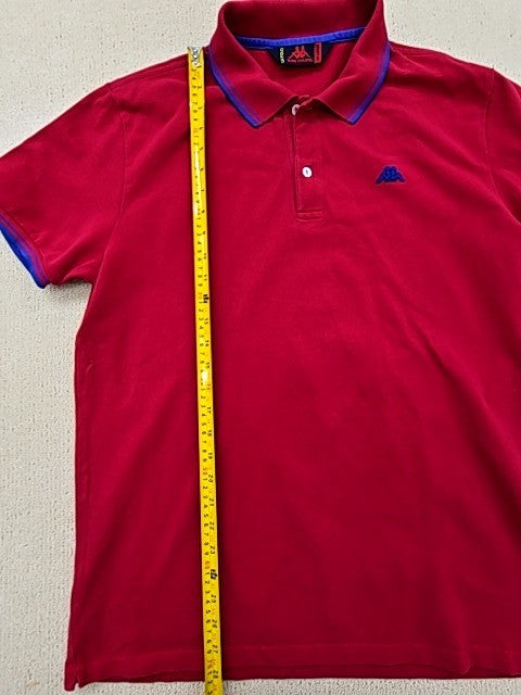 Kappa Red Cotton Polo Shirt XXL Short Sleeve Button Men Regular