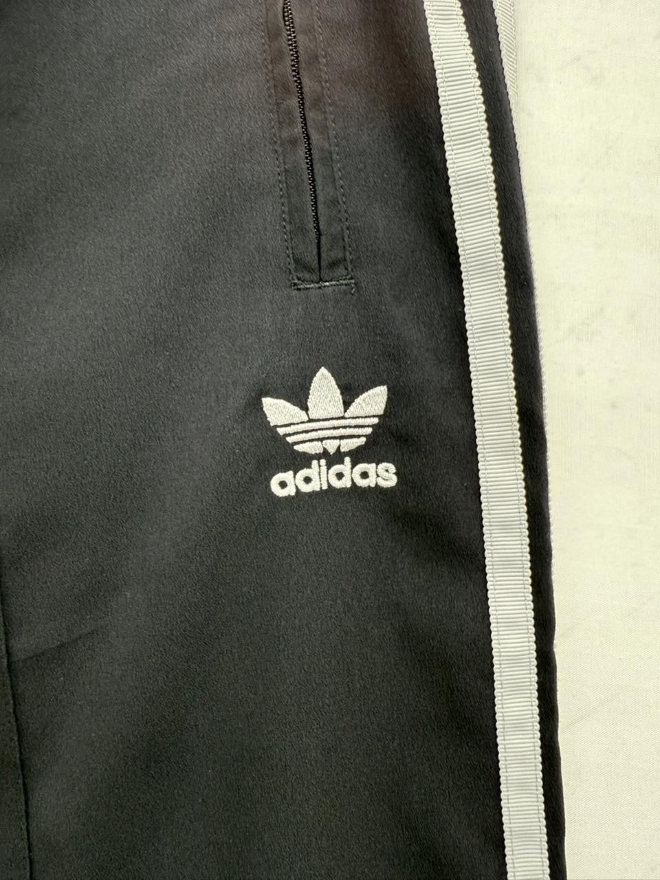 Adidas Originals Men's Black Track Pants L 3-Stripes Drawstring