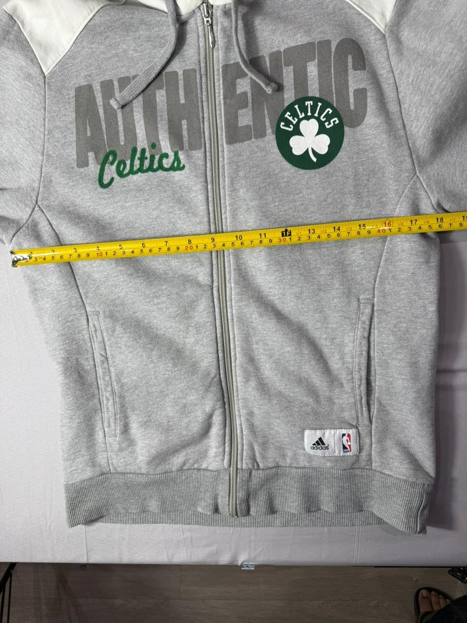 Adidas Boston Celtics Hoodie Men's Small Grey Full Zip NBA Sweatshirt
