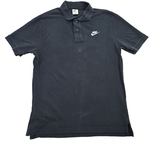 Nike Men's Black Polo Shirt – Size M, Short Sleeve, Cotton