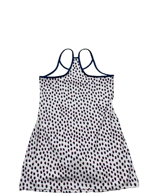 Tommy Hilfiger Women's White Polka Dot Mini Sport Dress M Sleeveless