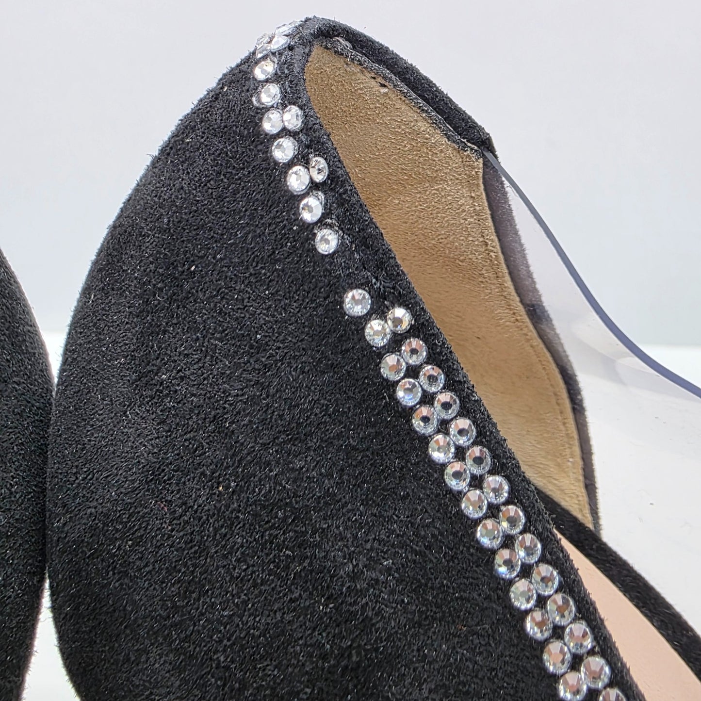 Giorgio Armani Asymmetric Strass Pumps in Suede & PVC Size 39 (Display Piece)