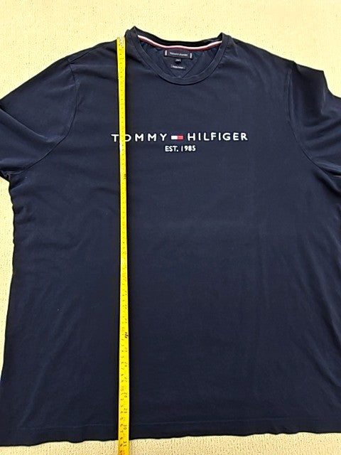 Tommy Hilfiger Navy Organic Cotton Big & Tall 3XLT Short Sleeve Logo T-Shirt