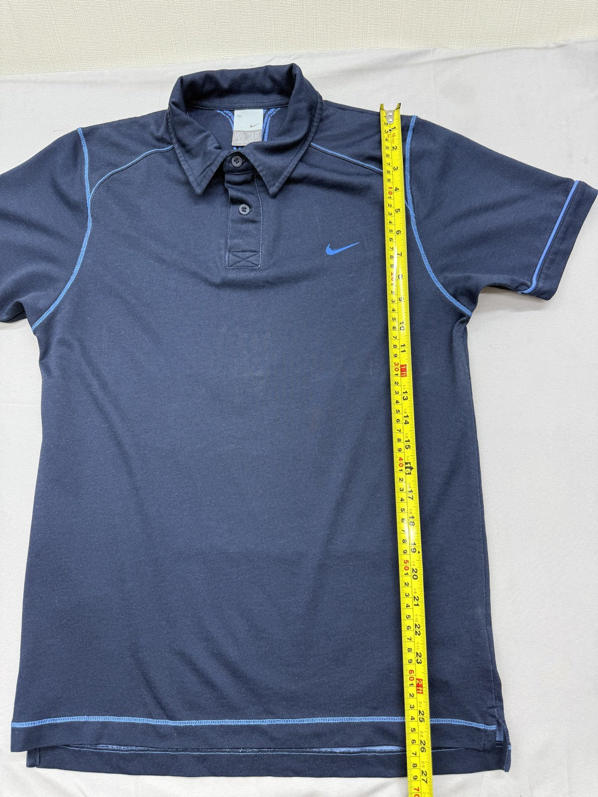 Nike Calle Ontario Navy Polo Shirt Men's M Short Sleeve Button Closure